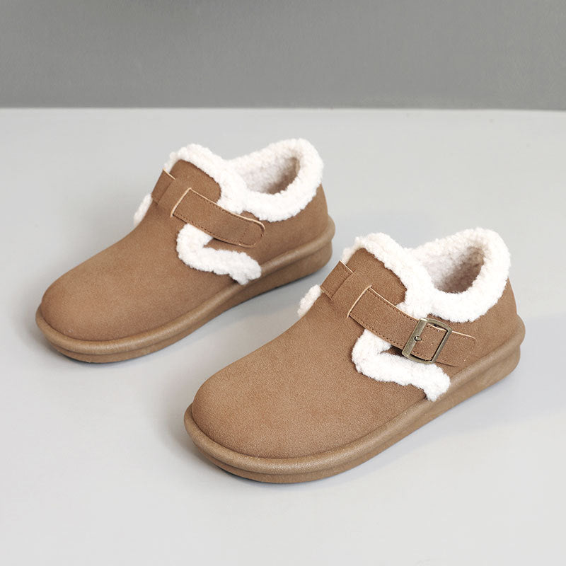 Damen Hausschuhe mit warmem Fleece-Futter und verstellbarem Riemen EB
