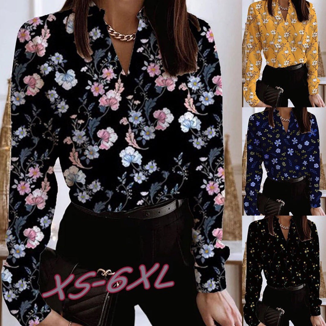 Damen Bluse mit floralem Muster und eleganter Passform EB