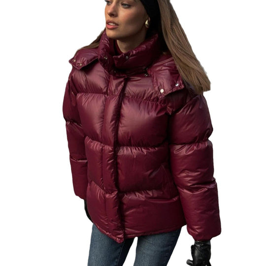 Damen Steppjacke mit voluminösem Schnitt und hohem Kragen EB