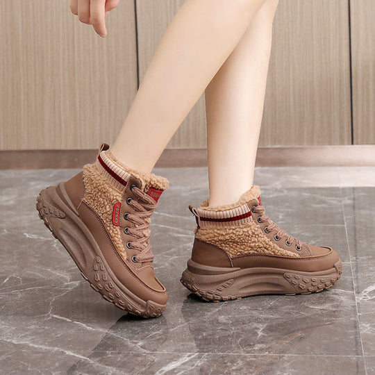 Damen Sportliche Winter Sneaker mit kuscheligem Innenfutter und rutschfester Laufsohle EB