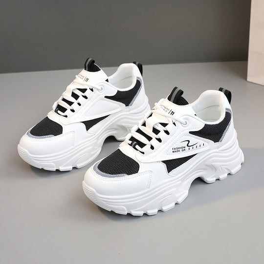 Damen modische Chunky Sneakers mit trendigem Design und stoßdämpfender Sohle EB