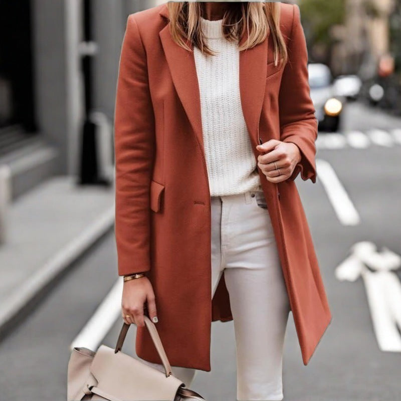 Damen Lässiger und eleganter Langmantel EB