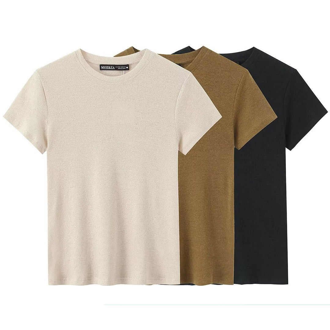 Damen Freizeit T-Shirt aus bio-zertifizierter Baumwolle mit rundem Hals und komfortablem Schnitt EB