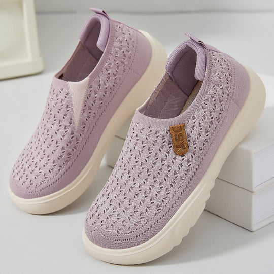 Damen Bequeme Slip-On Freizeitschuhe EB