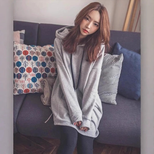 Damen Hoodie mit lässigem Print und Kapuze EB
