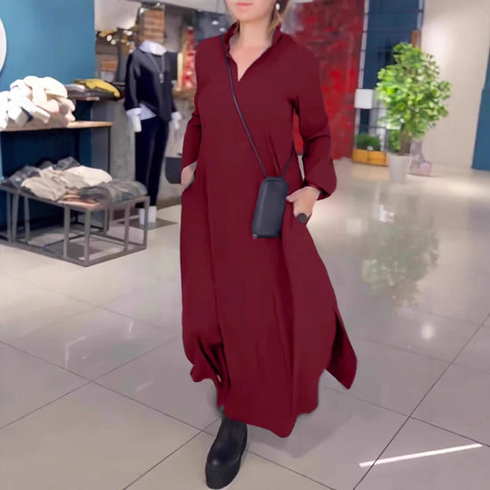 Damen Hemdkleid mit praktischen Seitentaschen und fließendem Schnitt EB