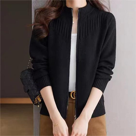 Damen Strickjacke mit hohem Kragen EB