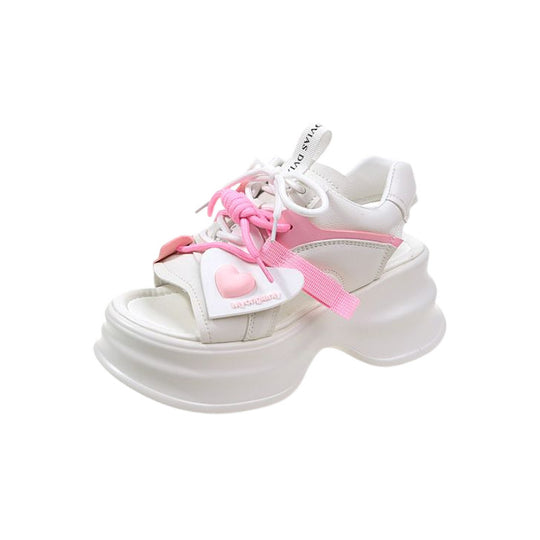Damen modische sportliche Sandalen mit extravaganter Plateausohle EB