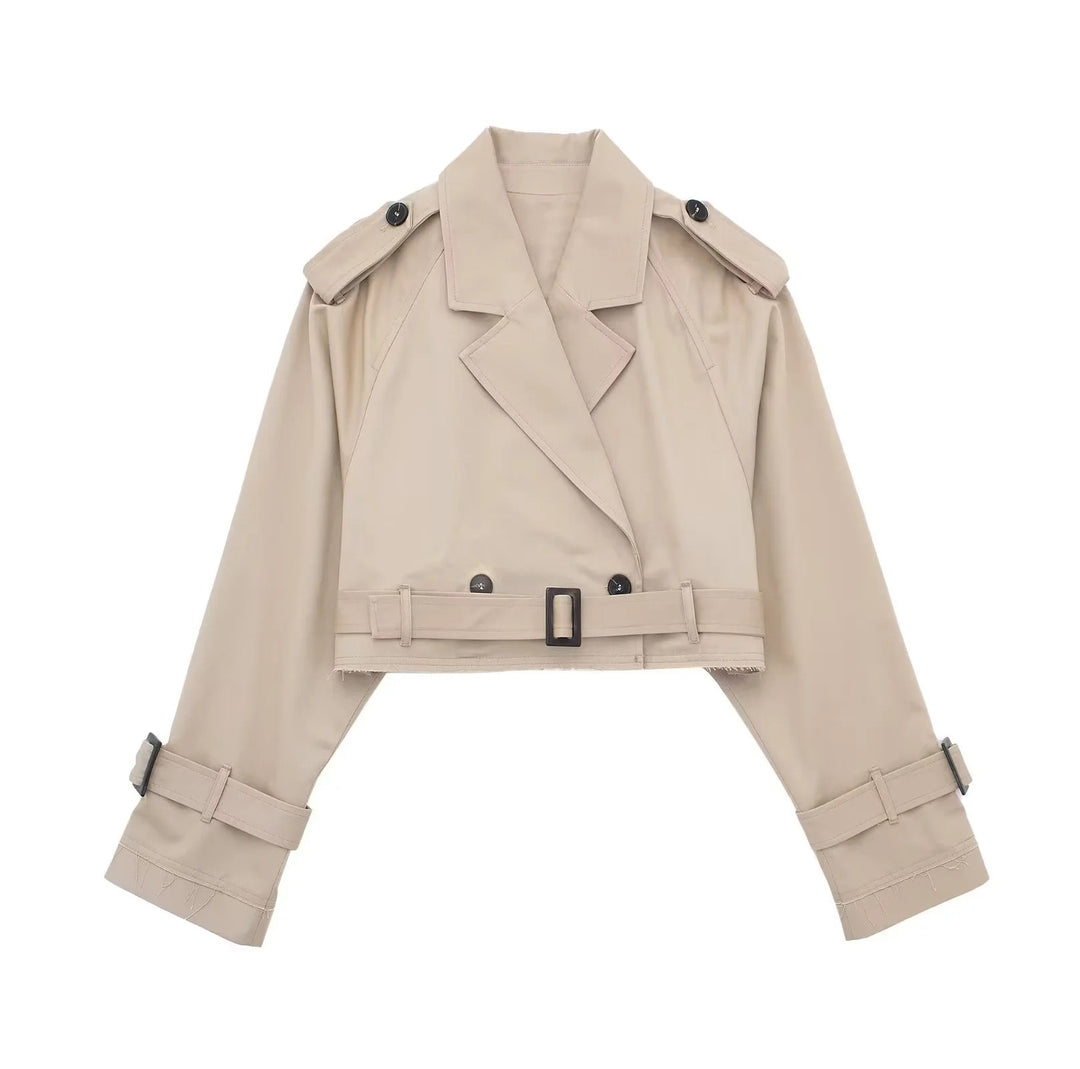 Damen moderne cropped Trenchjacke EB