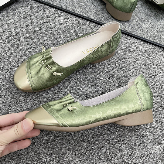 Damen elegante Ballerinas mit modischer Schleifenverzierung EB
