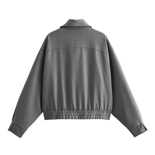 Damen komfortable Oversize-Jacke mit praktischen Taschen EB