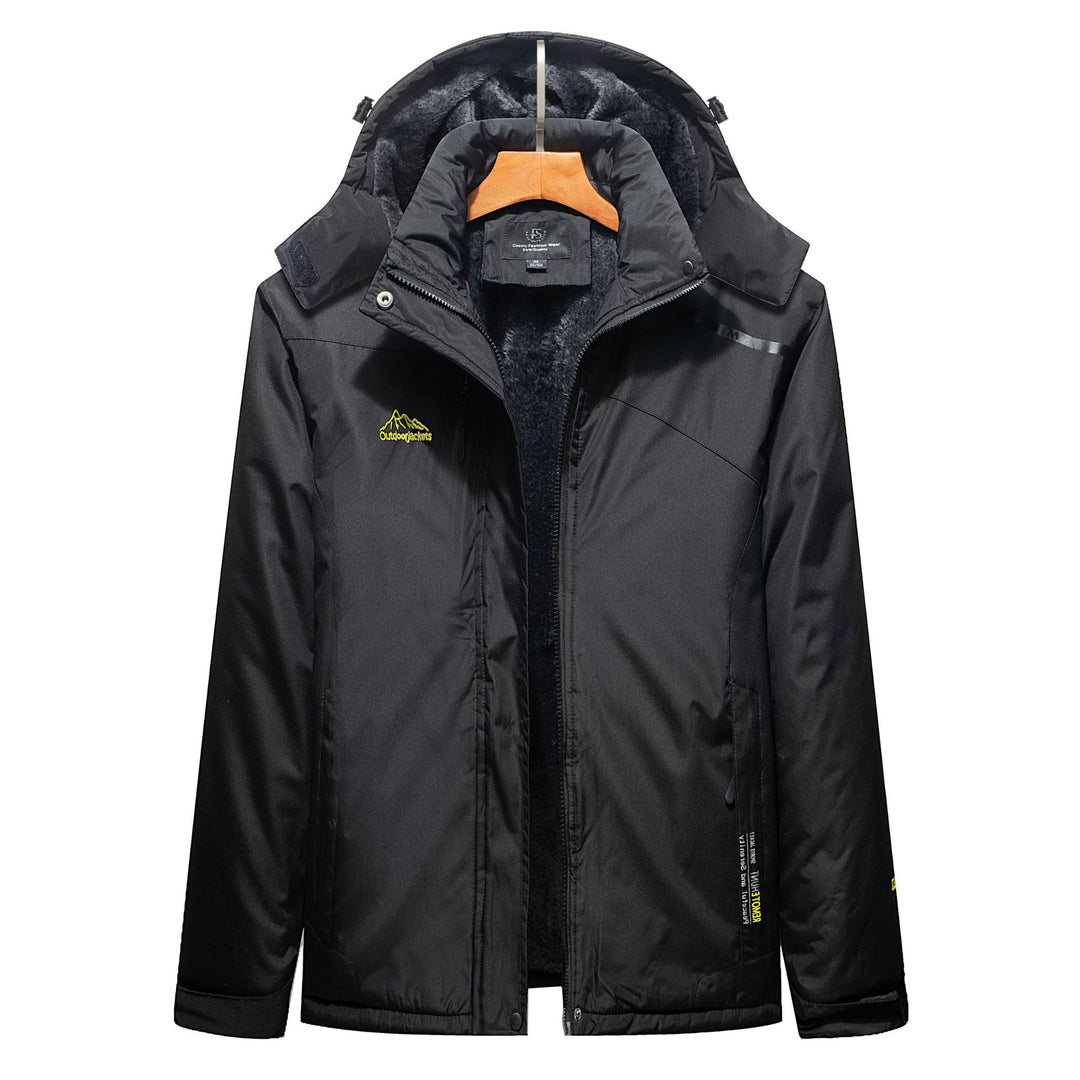 Herren Wasserabweisender Outdoorparka mit Teddyfutter, abnehmbarer Kapuze und Reißverschlusstaschen EB