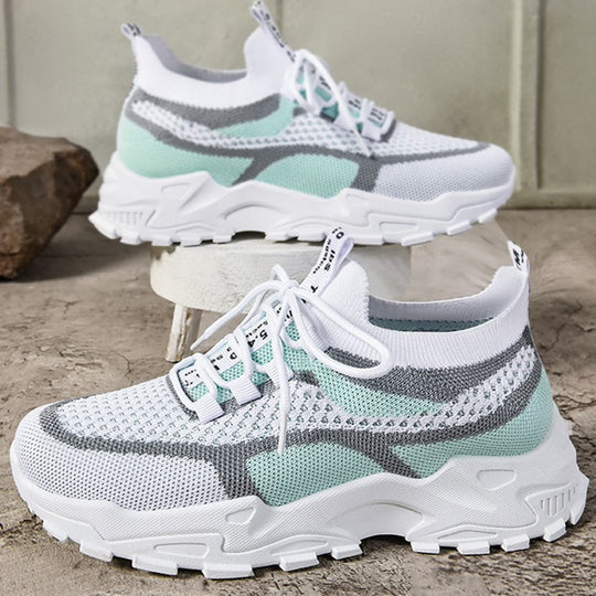 Damen Atmungsaktive Fitness-Sneaker mit flexiblem Netz-Obermaterial EB