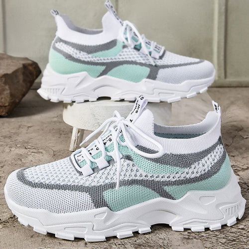 Damen Atmungsaktive Fitness-Sneaker mit flexiblem Netz-Obermaterial EB
