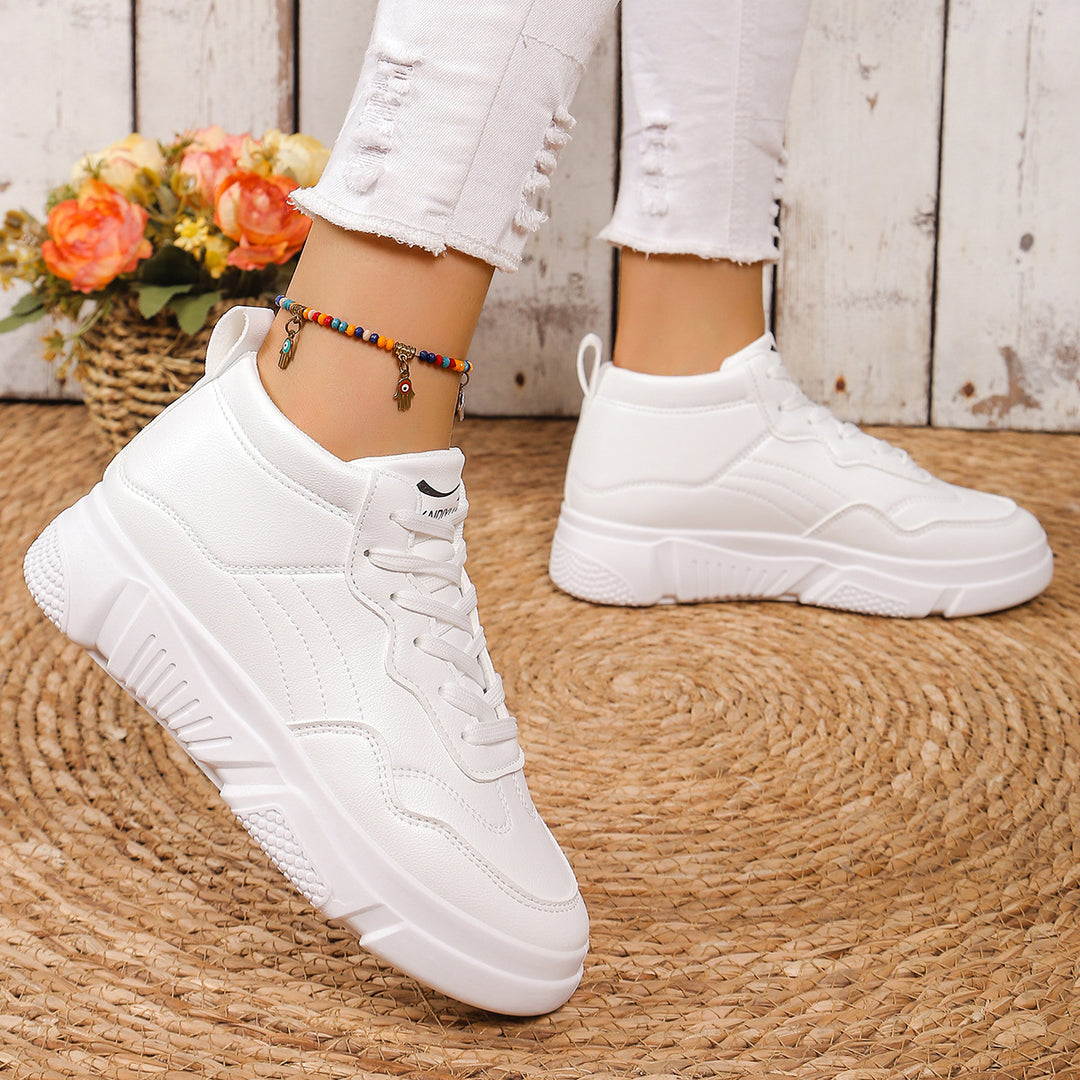 Damen Freizeitsneaker mit hohem Schaft und strukturierter Gummisol EB