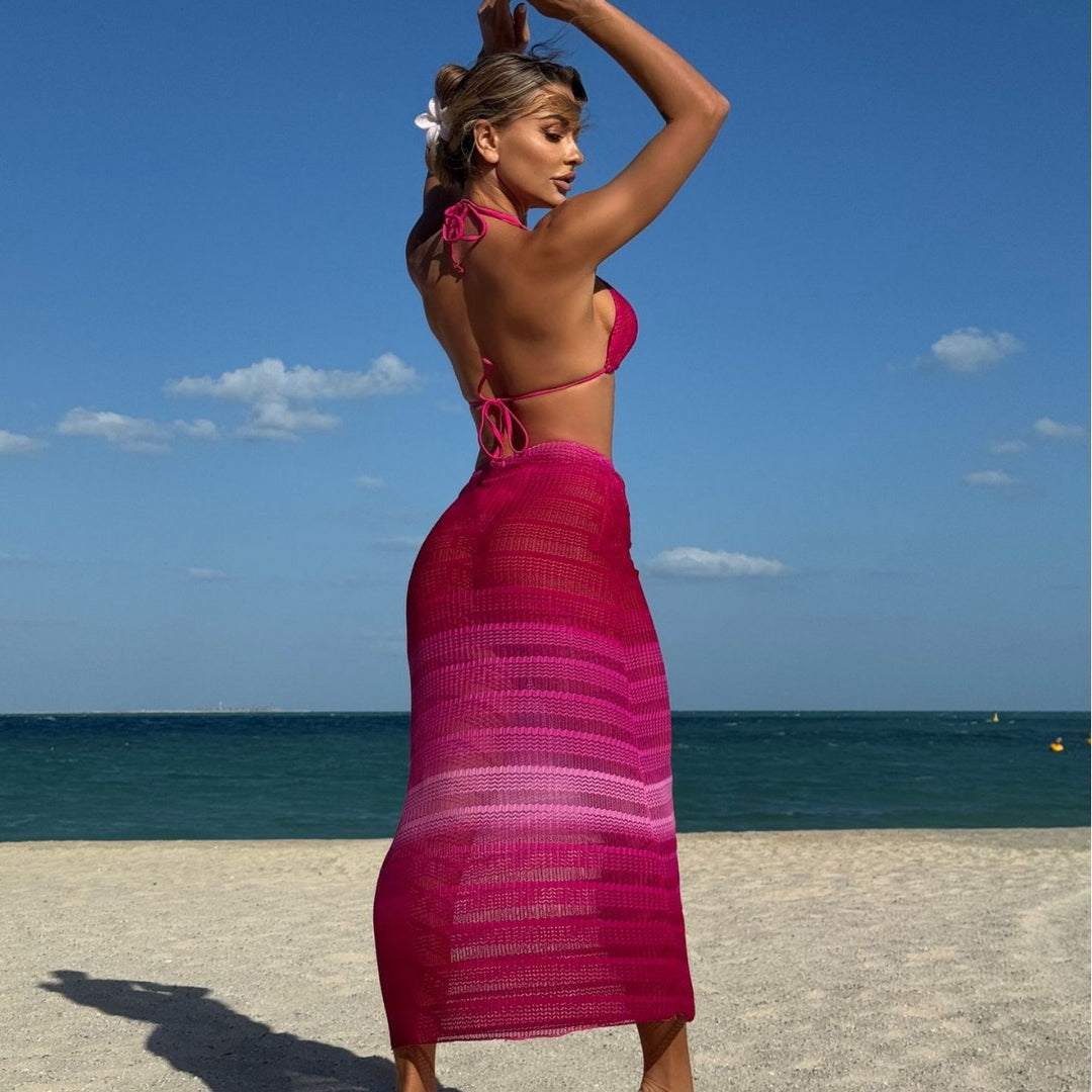 Damen Bikini-Set mit gehäkeltem Design und verstellbaren Trägern EB