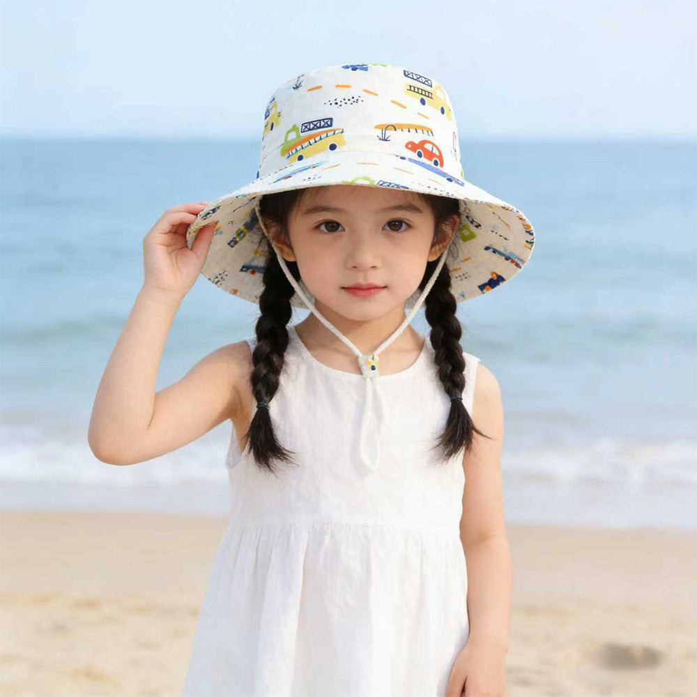 Unisex nan Kinder Sonnenhut mit breiter Krempe verstellbarem Kinnband und Einhornprint  EB