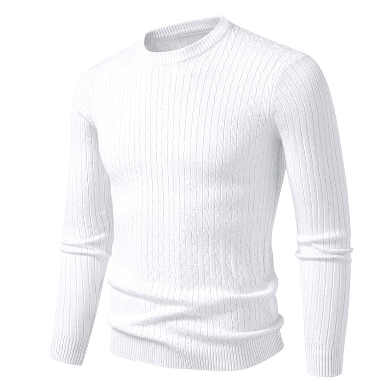 Herren Grobstrickpullover mit modernem Zopfmuster EB