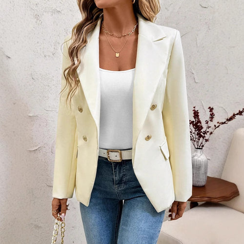 Damen Eleganter Oversized Blazer mit doppelter Knopfleiste EB