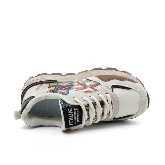 Damen Sportliche Sneakers mit einzigartigem Tribal-Muster und atmungsaktiver Mesh-Oberfläche EB