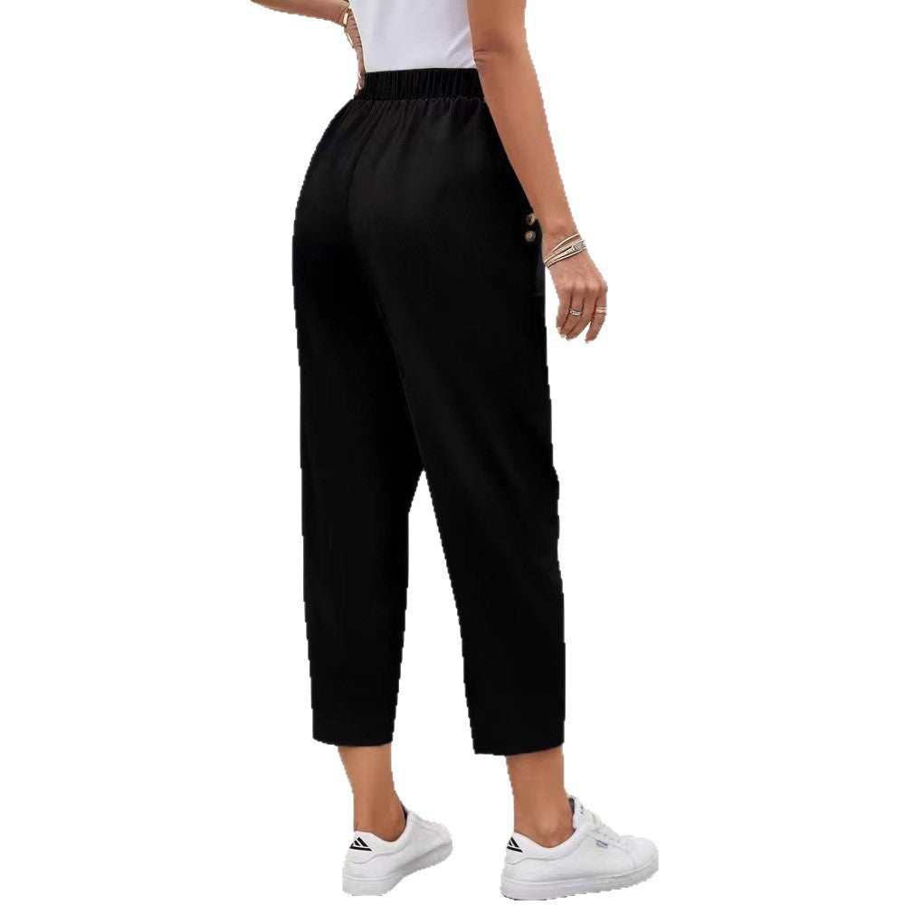 Damen Comfortable Freizeithose mit elastischem Bund und Taschen EB