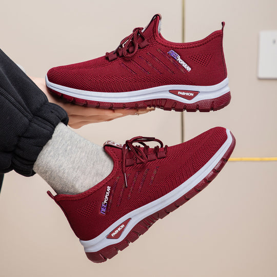 Damen Sportliche atmungsaktive Sneakers mit dämpfender Sohle EB