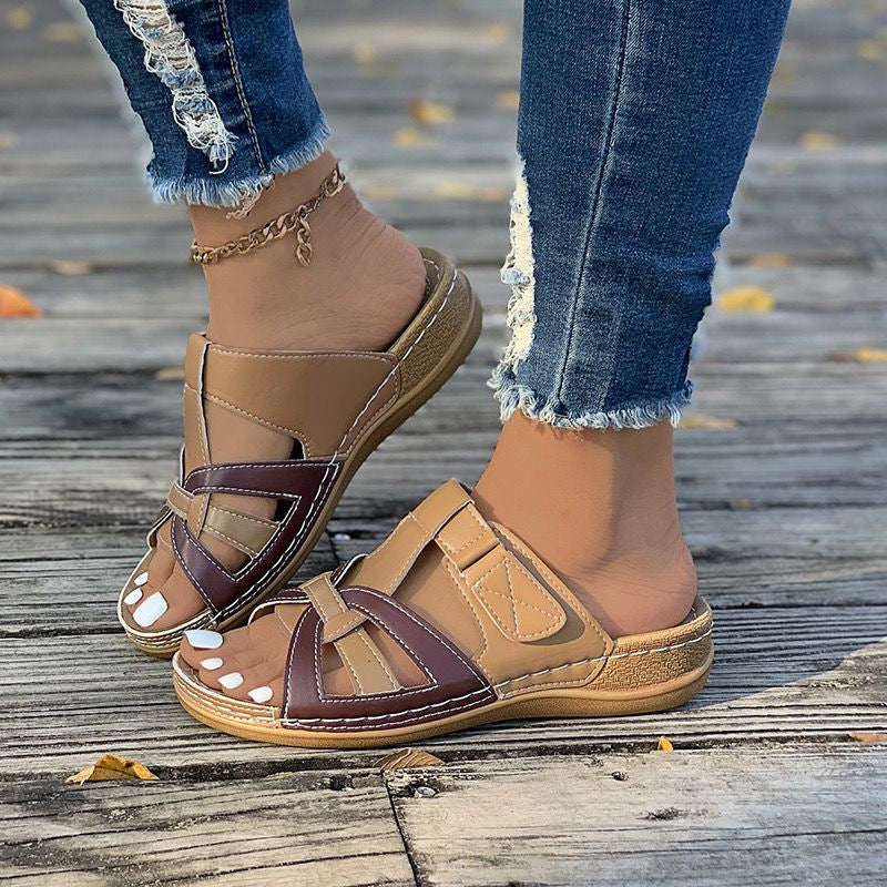 Damen Bequeme Riemensandalen mit ergonomischem Fußbett und modischem Riemendesign EB