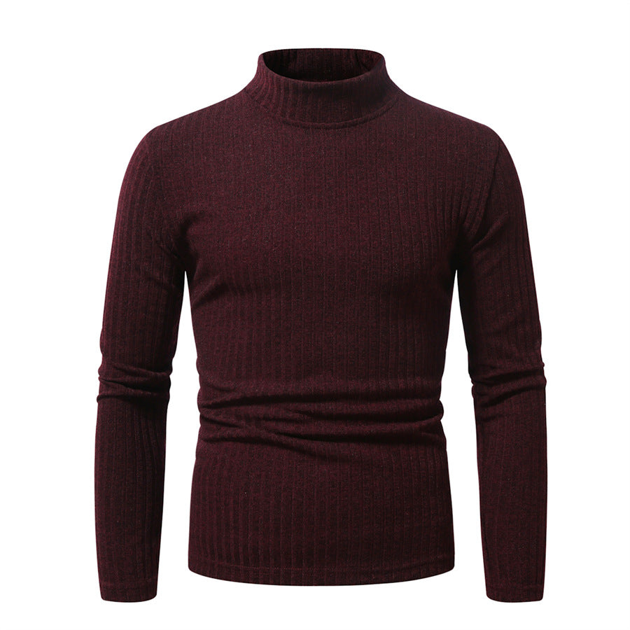 Herren Rollkragenpullover aus hochwertiger Wolle mit feinem Rippmuster EB