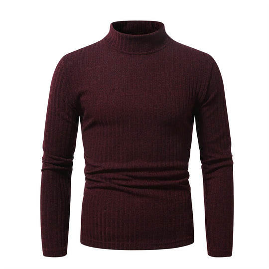 Herren Rollkragenpullover aus hochwertiger Wolle mit feinem Rippmuster EB