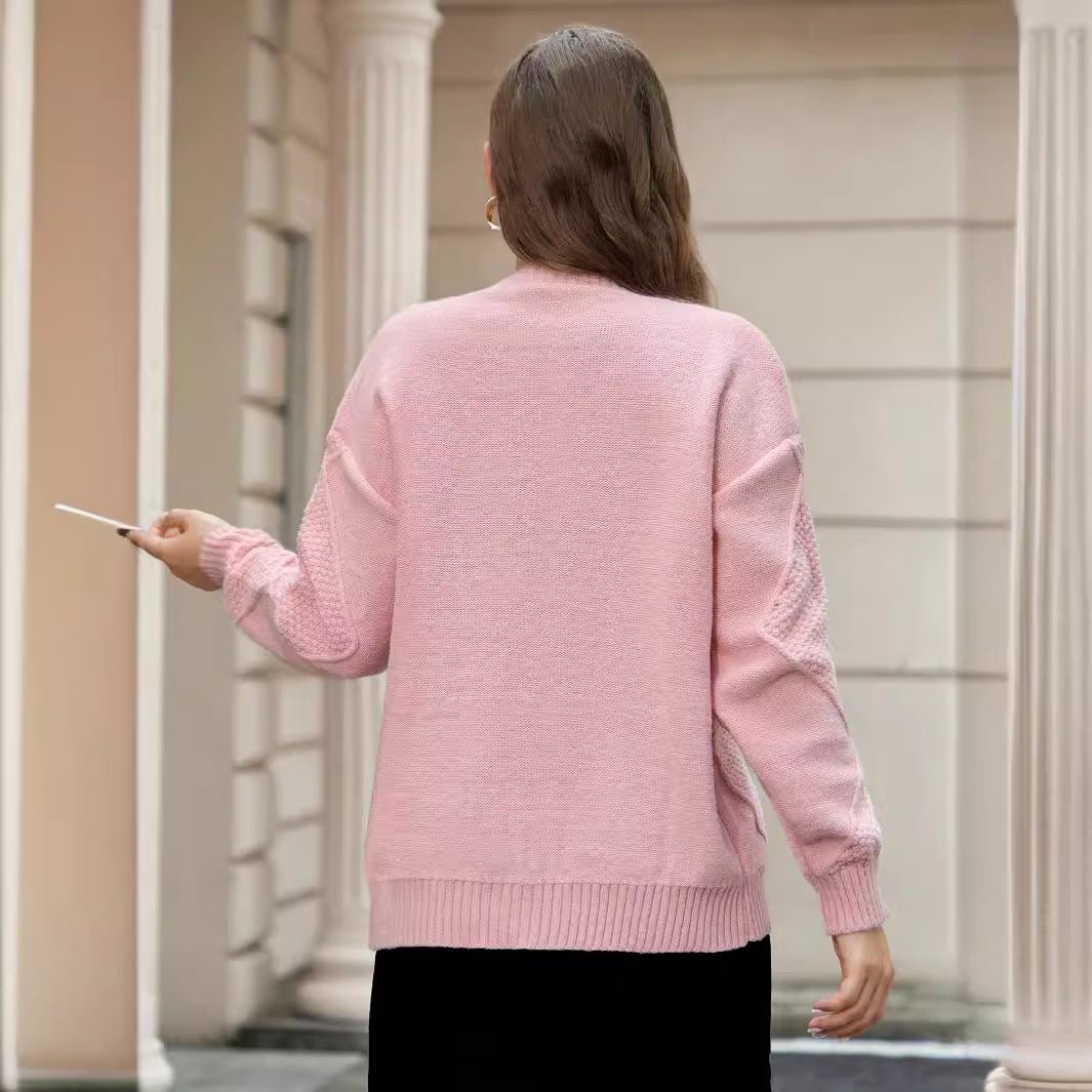 Damen Strickjacke mit feinem Zopfmuster und praktischen Knopfdetails EB
