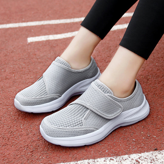 Damen Bequeme Tragbare Sneakers mit elastischem Klettverschluss EB