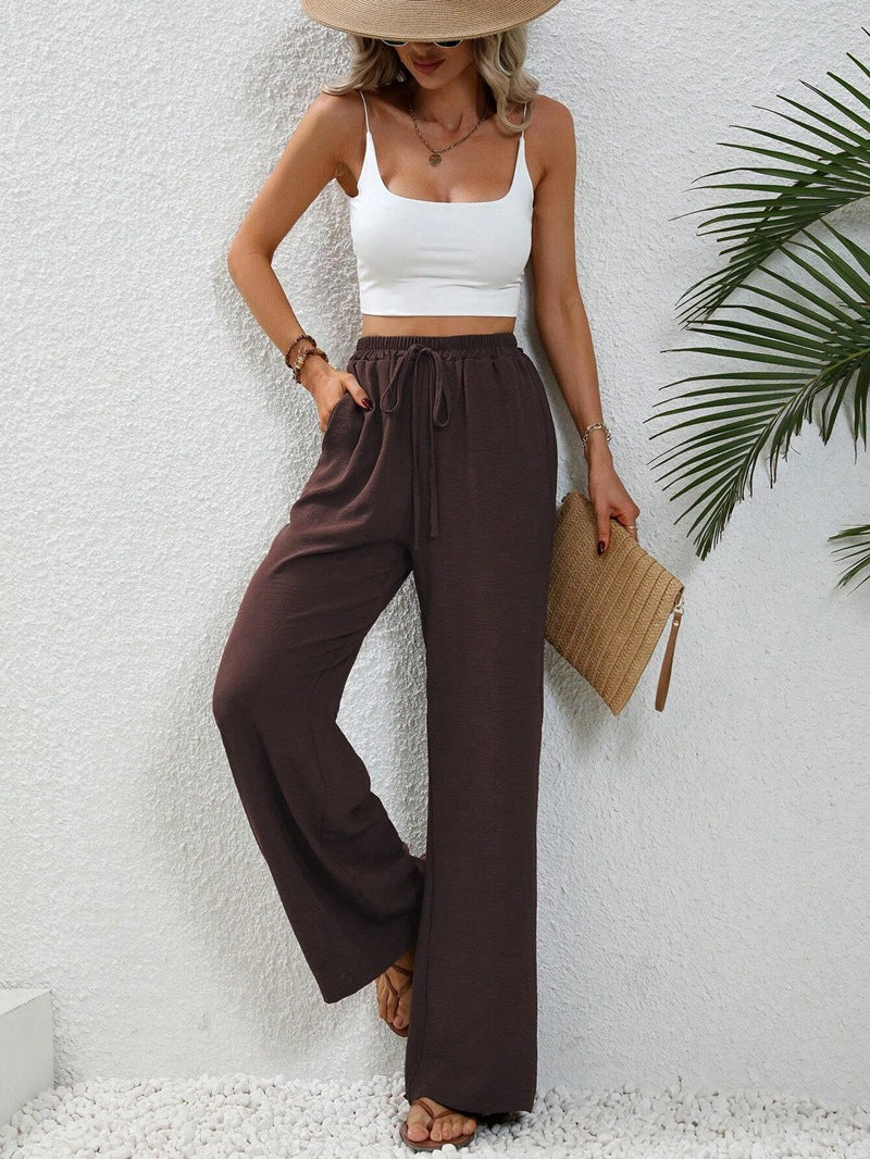 Damen weite Sommerhose mit elastischem Bund und lässigem Schnitt EB