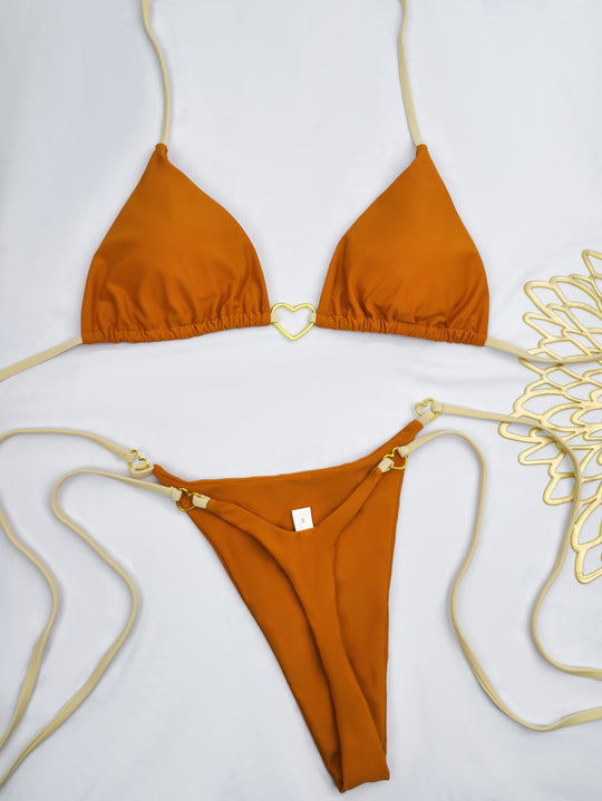 Damen Bikini-Set mit herzförmigem Detail und verstellbaren Trägern EB