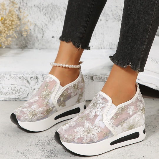 Damen Modische Sneaker mit floralem Design EB