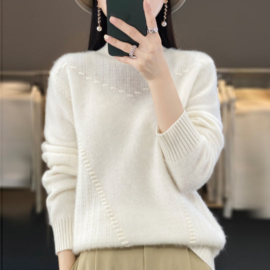 Damen Eleganter und bequemer Strickpullover mit einzigartigem Design EB