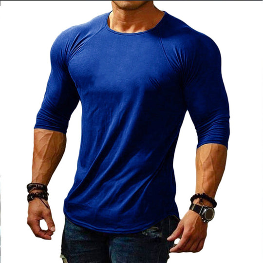 Herren körperbetontes Langarm-T-Shirt mit elastischem Tragekomfort EB