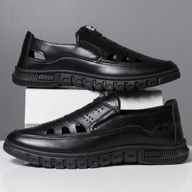 Herren Komfortable Slip-On Lederschuhe mit belüftetem Design EB