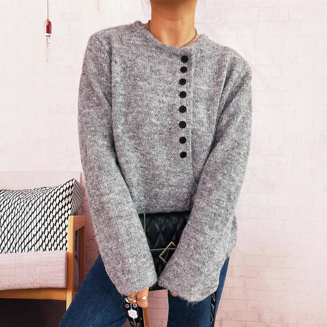 Damen Kuschelige Strickjacke mit elegantem Bindegürtel und modernen Knopfdetails EB
