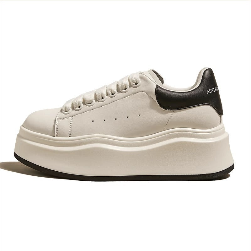 Damen Modische Plateau Sneakers mit elastischen Schnürsenkeln und trendiger Silhouette EB