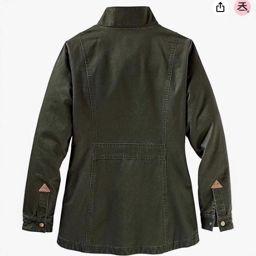 Damen lässige Utility-Jacke mit Karo-Innenfutter EB