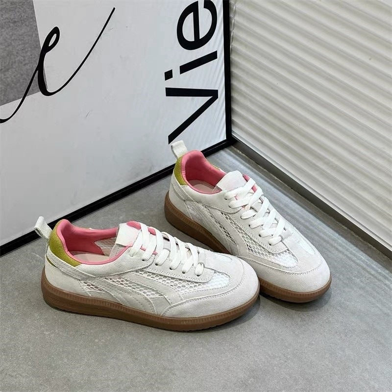 Damen sportive Sneaker mit atmungsaktiver Oberflächenstruktur und weicher Sohle EB