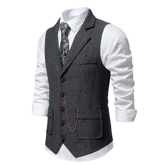 Herren elegante Weste mit zeitgemäßem Schnitt und feiner Struktur EB