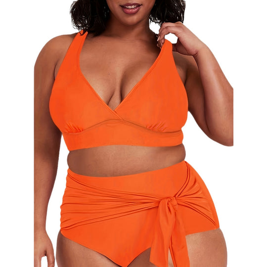 Damen Zweiteiliges Badeoutfit mit lässigem Wickelrock EB