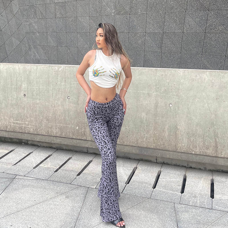 Damen Leggings mit auffälligem Leopardenmuster EB