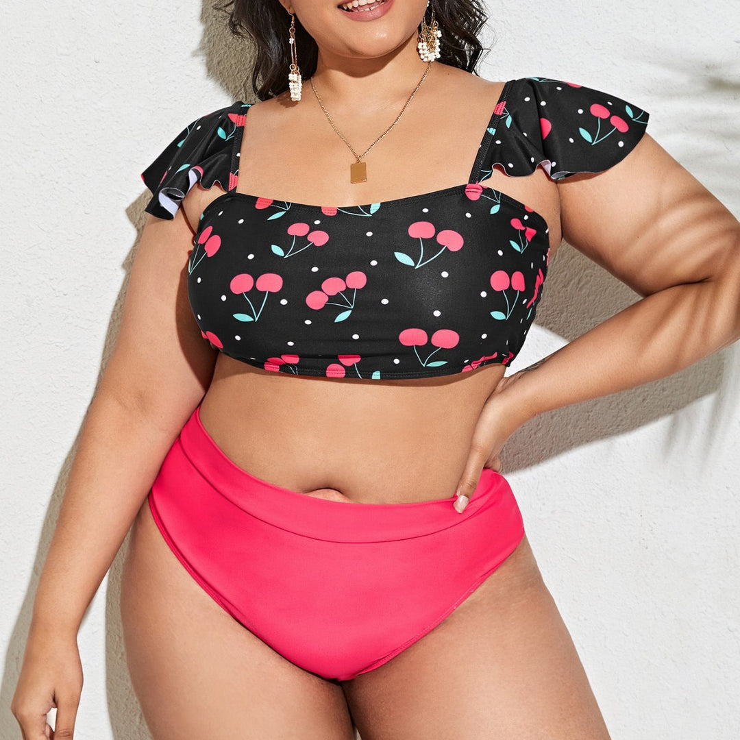 Damen Tankini-Set mit voluminösen Rüschendetails und hochwertigem Schnitt EB