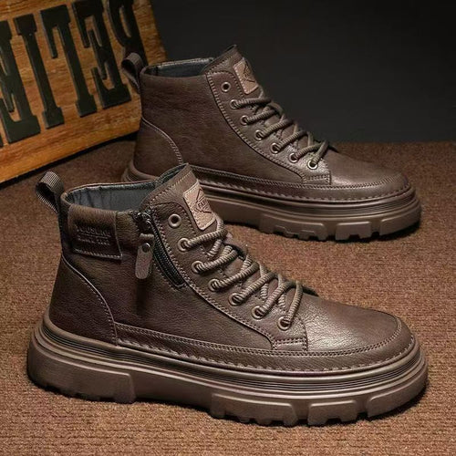 Damen modische High-Top Schnürstiefel mit robustem Profil und isolierendem Innenfutter EB