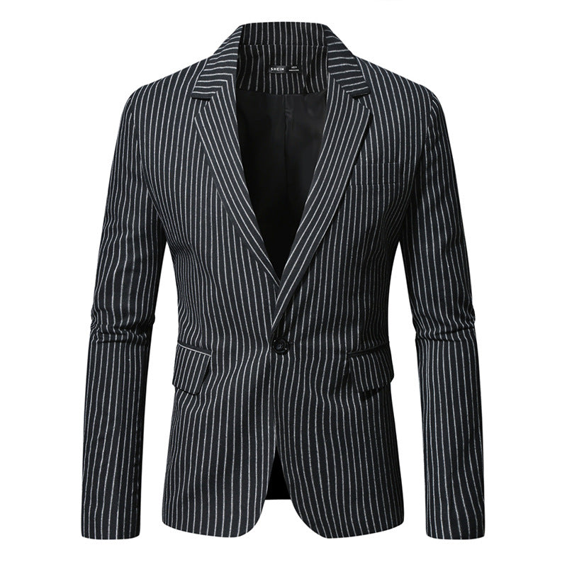 Herren elegante Anzugjacke im modernen Streifenmuster EB