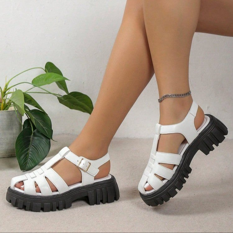 Damen Freizeit-Sandalen mit strukturiertem Obermaterial und rutschfester Sohle EB