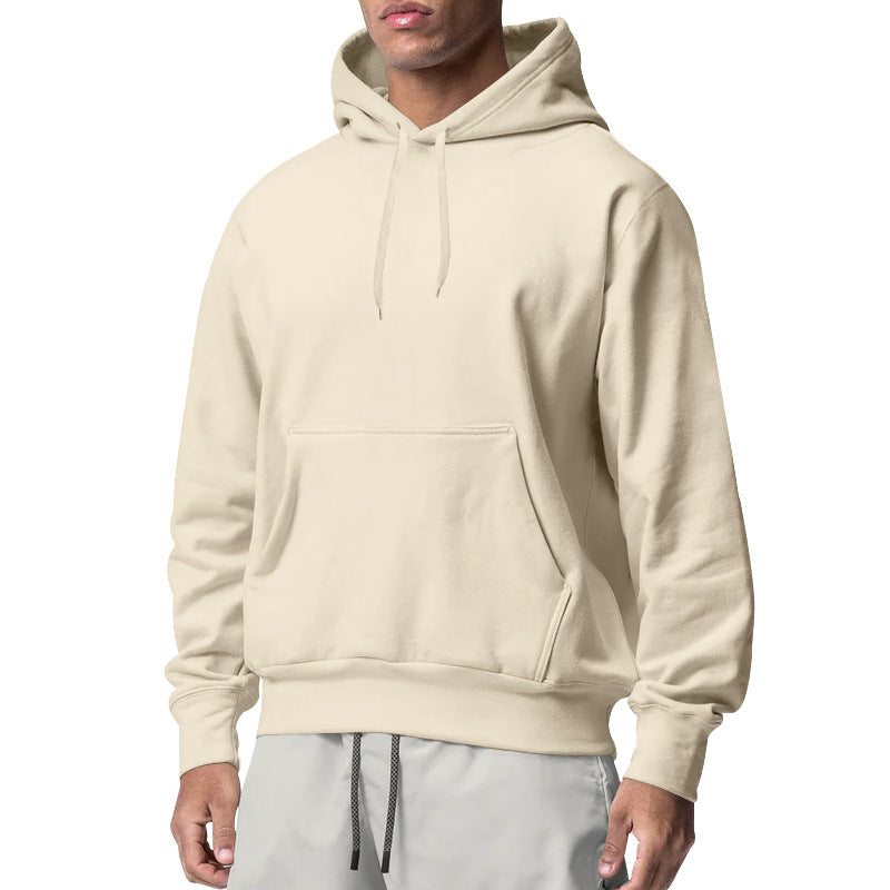 Herren nan Kapuzenpullover mit Kängurutasche, Relaxed-Fit und gerippten Bündchen EB