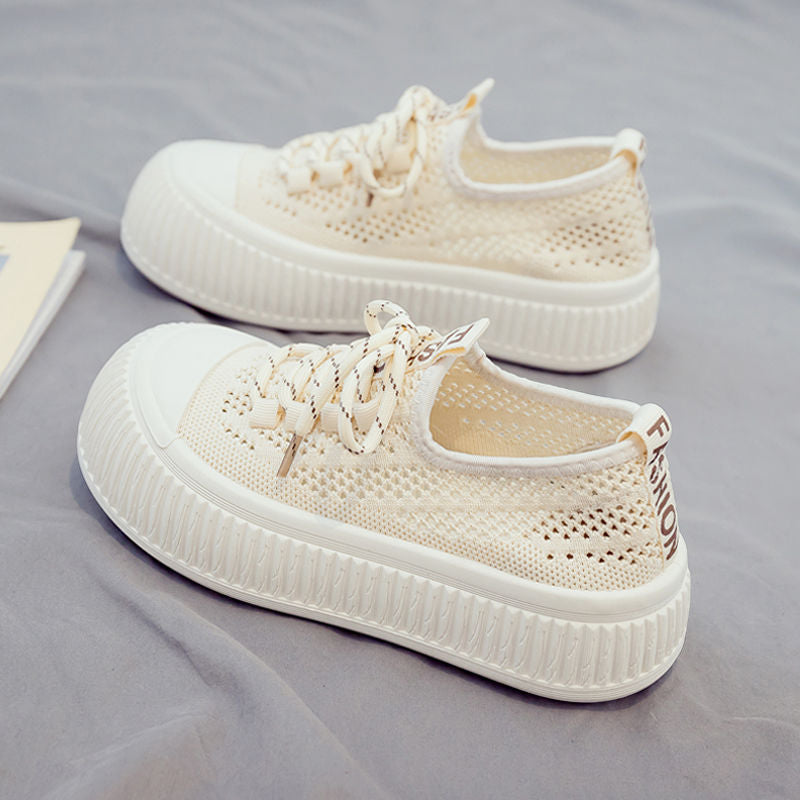 Damen modische und luftige Sneakers mit dicker Sohle EB